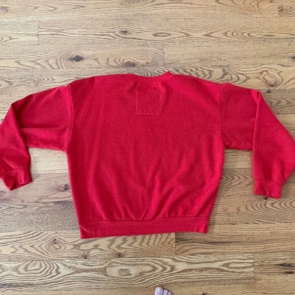 LIKE NEW Aviator Nation BOLT RELAXED CREW SWEATSHIRT - RED / WHITE (Size Small) - Picture 10 of 11